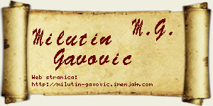 Milutin Gavović vizit kartica